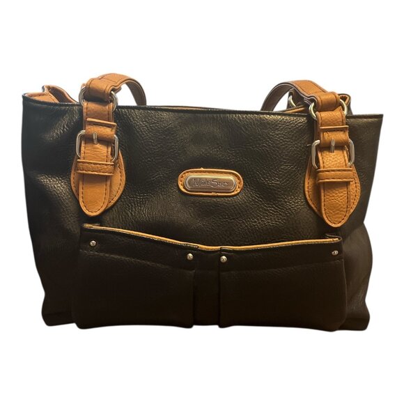 MultiSac Black & Tan Shoulder Bag – Faux Leather – Unused – 2000s – 9.5 x 15 in - Picture 2 of 10